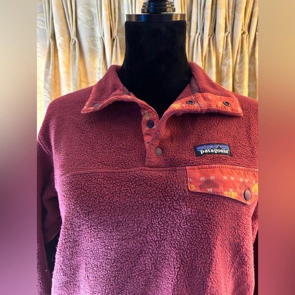 Patagonia Synchilla Snap-T Red Arrow Aztec Fleece Pullover Women’s Small - Picture 5 of 8
